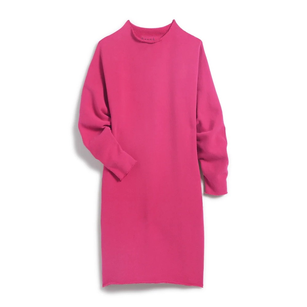 Frank & Eileen Womens Hot Pink Cozy Izzie Rolled Funnel Neck Sweatshirt Dress XL